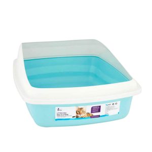 Baño con Borde Celeste/Gris Cat love