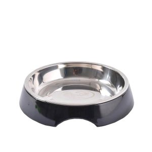 Plato Gato Solido Redondo Negro S