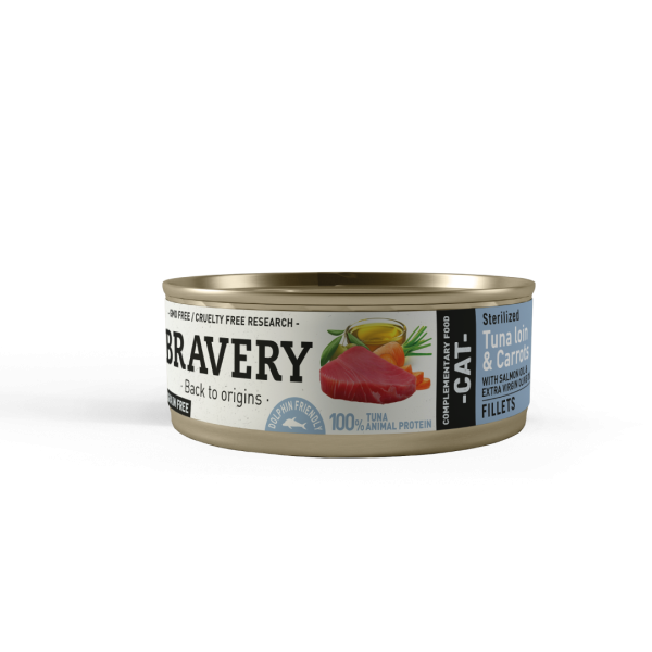 Bravery Tuna Loin And Carrots Sterilized Cat Wet Food 70 Gr