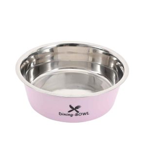 plato acero rosa con base antideslizante