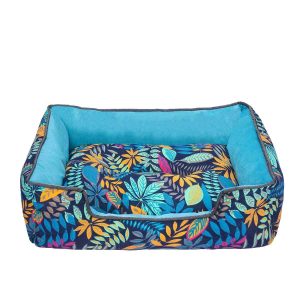 cama rectangular azul
