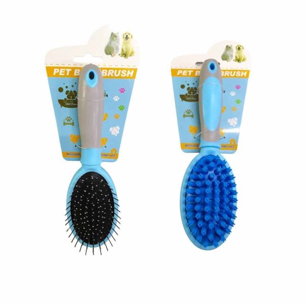 cepillo doble con masajeador azul con gris