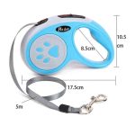 correa retractil 5 metros azul y gris