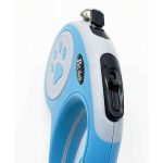 correa retractil 5 metros azul y gris