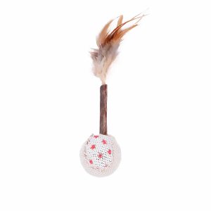 Juguete Gato Pelota Rústica Estrella con Pluma