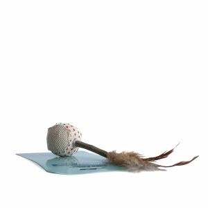 Juguete Gato Pelota Rústica Puntos con Pluma