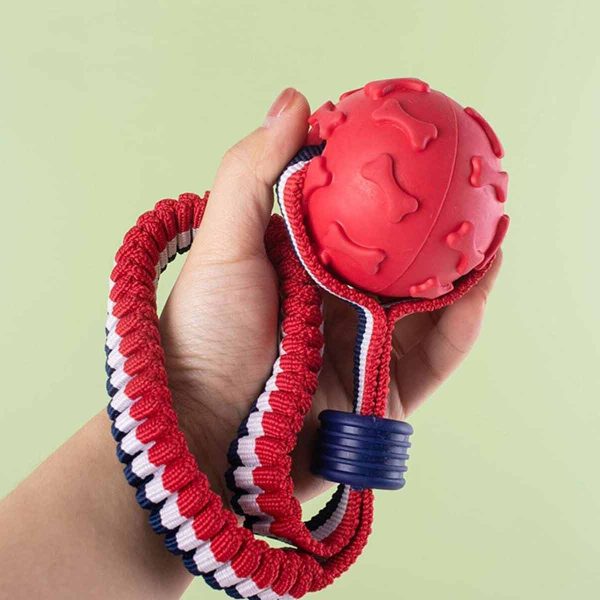 Juguete Pelota con cuerda Retractil Rojo/Azul