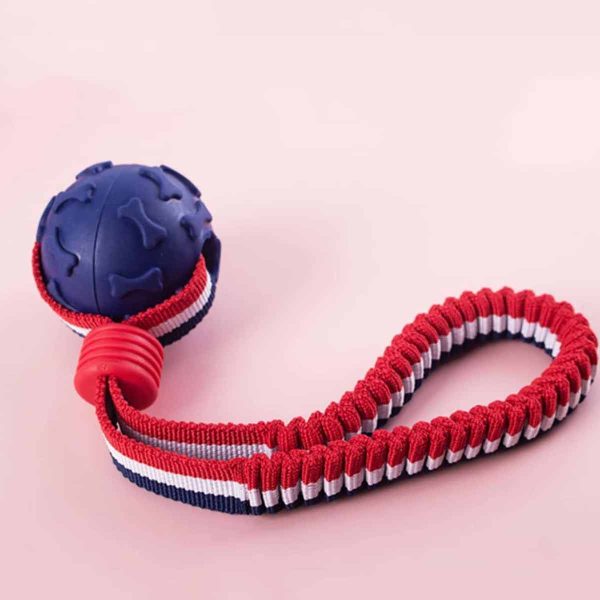 Juguete Pelota con cuerda Retractil Azul/Rojo