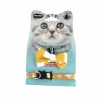 collar y corbatin de moño amarillo gato