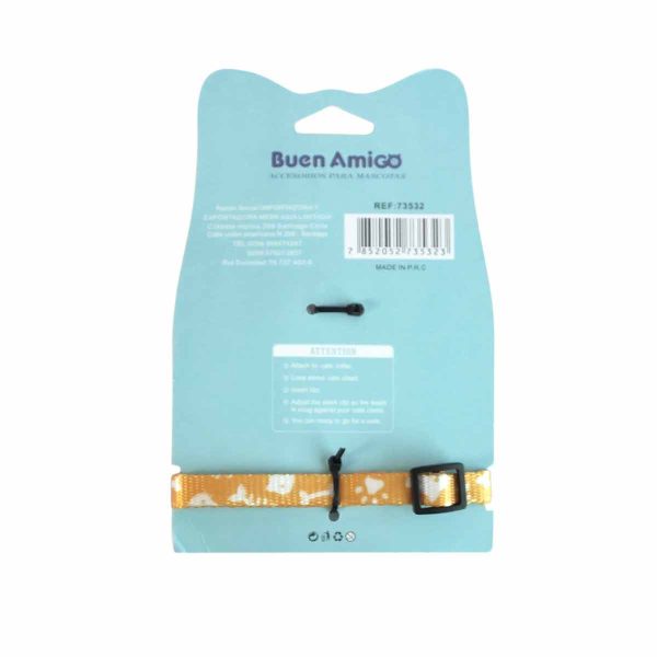 collar y corbatin de moño amarillo gato