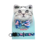 collar y corbatin de moño militar azul gato