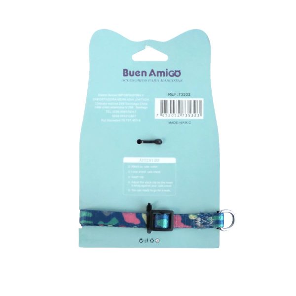 collar y corbatin de moño militar azul gato