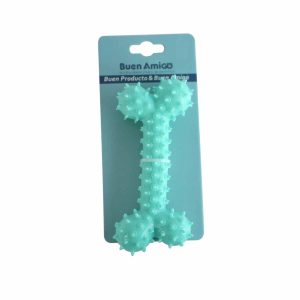 juguete hueso con puntas verde