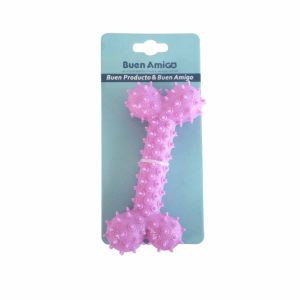 juguete hueso con puntas rosa
