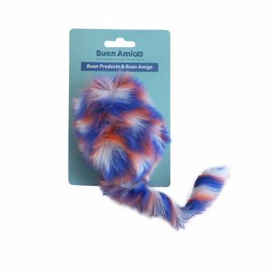 Juguete Ratón peludo azul y naranjo