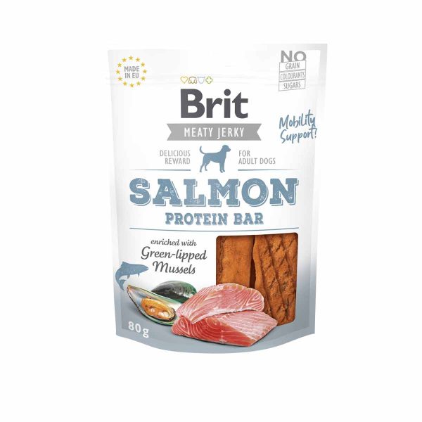 BRIT MEATY JERKY salmon protein bar