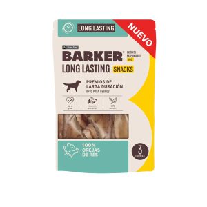 Barker Snack Long Lasting Orejas de Res 100% Natural 3 Unidades