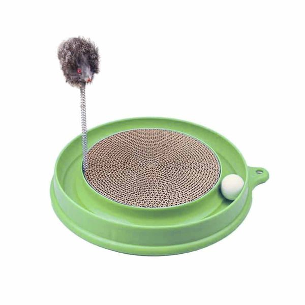 Rascador Verde con Pelota, Ratón y Catnip