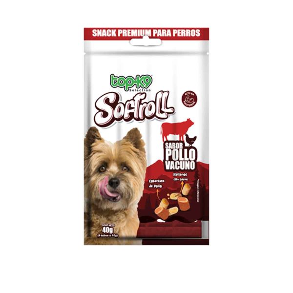 Snack Softroll Pollo y Vacuno 4 Sobres