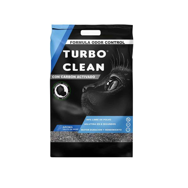 Arena Turbo Clean Aglutinante Odor Count Talco Bebé
