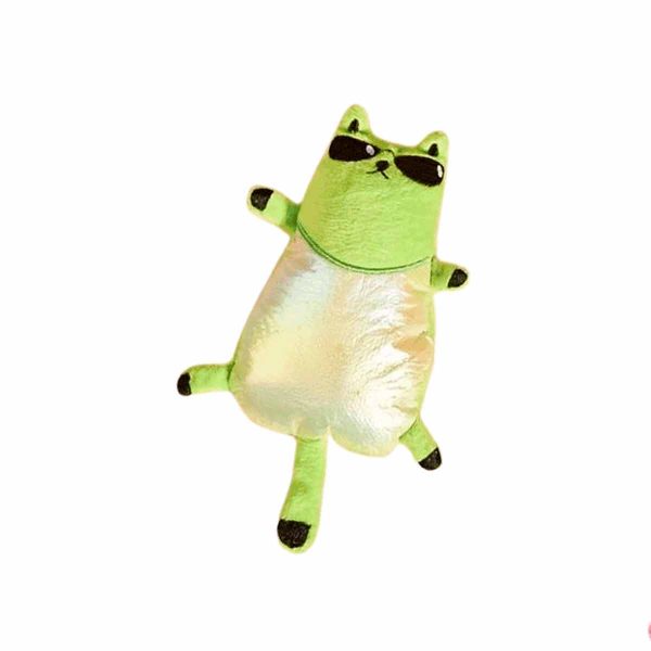 Peluche Gato Verde con lentes y Catnip