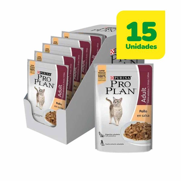 15 Unidades Pro Plan Sachet Gato Adulto Pollo 85 grs