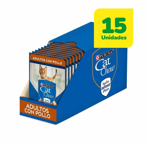 15 Unidades Cat Chow Sachet Adulto Pollo 85 grs
