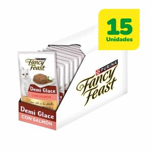 15 Unidades Fancy Feast Sachet Demi glace Salmón 85 Grs