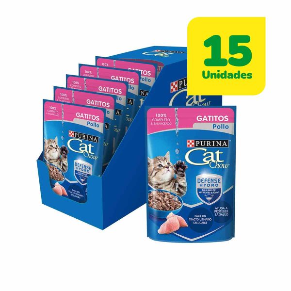 15 Unidades Cat Chow Sachet Gatitos 85 grs