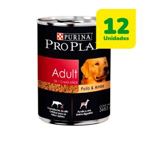 12 Unidades Pro Plan Lata Adulto 368 Grs