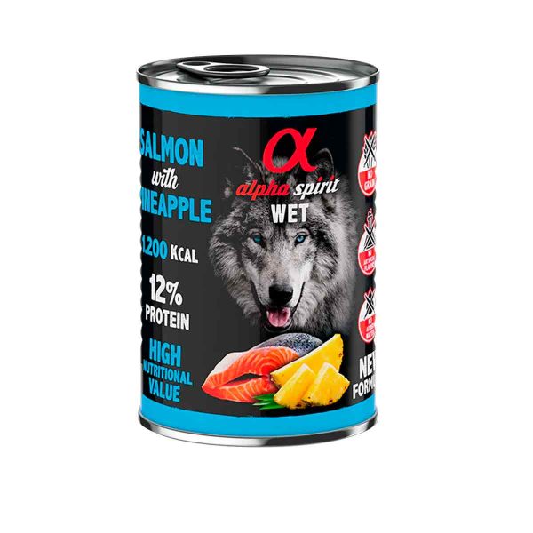 Alpha Spirit Lata Perro Salmón con Piña