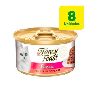 8 Latas Fancy Feast Mousse Carne 85 Grs