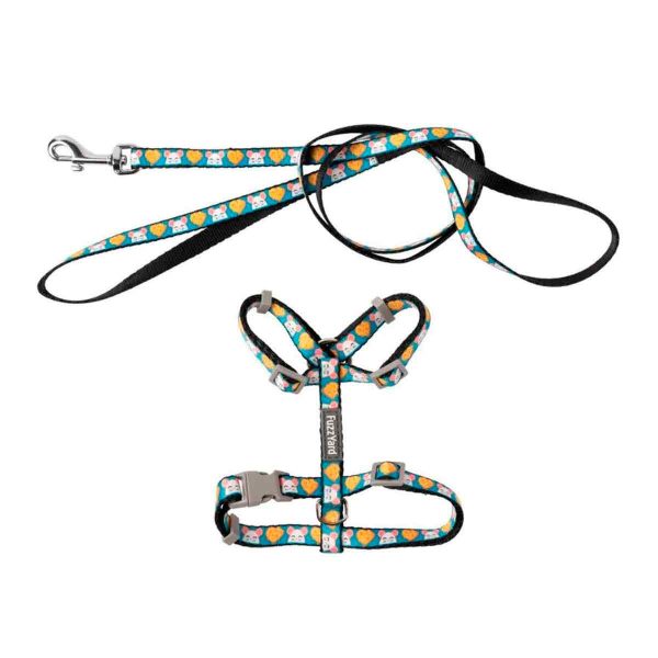 Fuzzyard Arnés y Correa Gato Cheesy Hearts