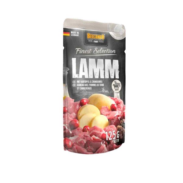 BELCANDO-SOBRES-CORDERO-Y-PATATAS-CON-ARANDANO Belcando Snacks Cordero y Patatas con Arandano