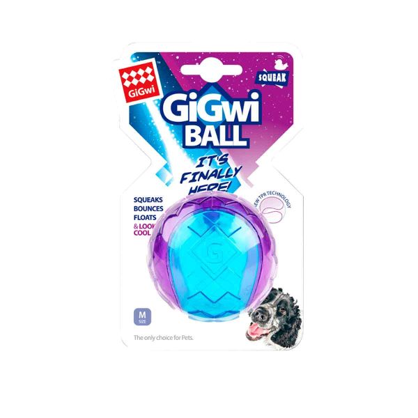 Pelota Gigwi Ball Squeaker Morado/Azul