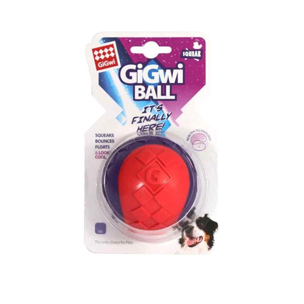 Pelota Gigwi Ball Squeaker Rojo/Morado