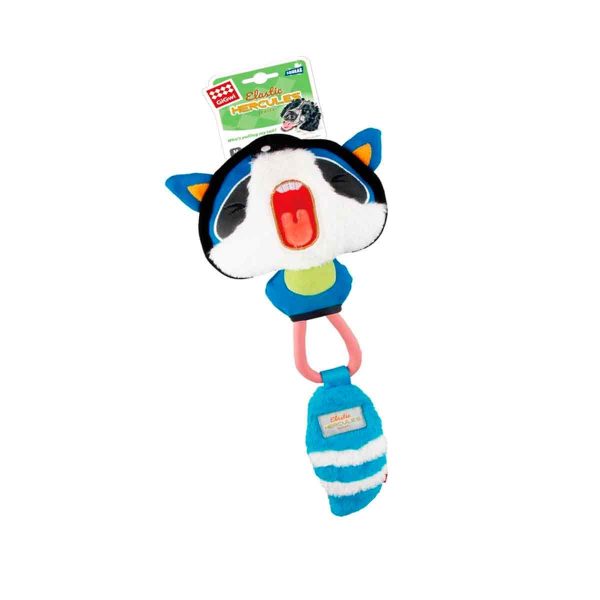 Peluche Gigwi Mapache Hercules Cuerda Elástica Squeaker