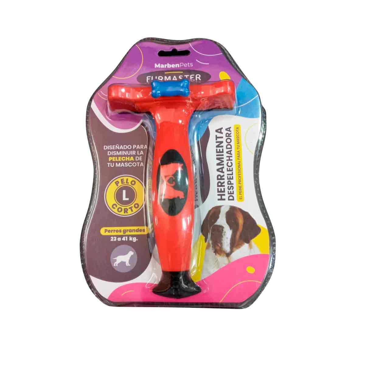 FURMASTER-PELO-CORTO-PEINE-DE-ACERO-INOXIDABLE-ROJO-FUR-LC-MB Furmaster Peine de Acero Inoxidable Pelo Corto Rojo