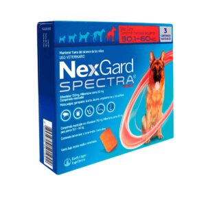 Nexgard Spectra antiparasitario 30 a 60 Kgs