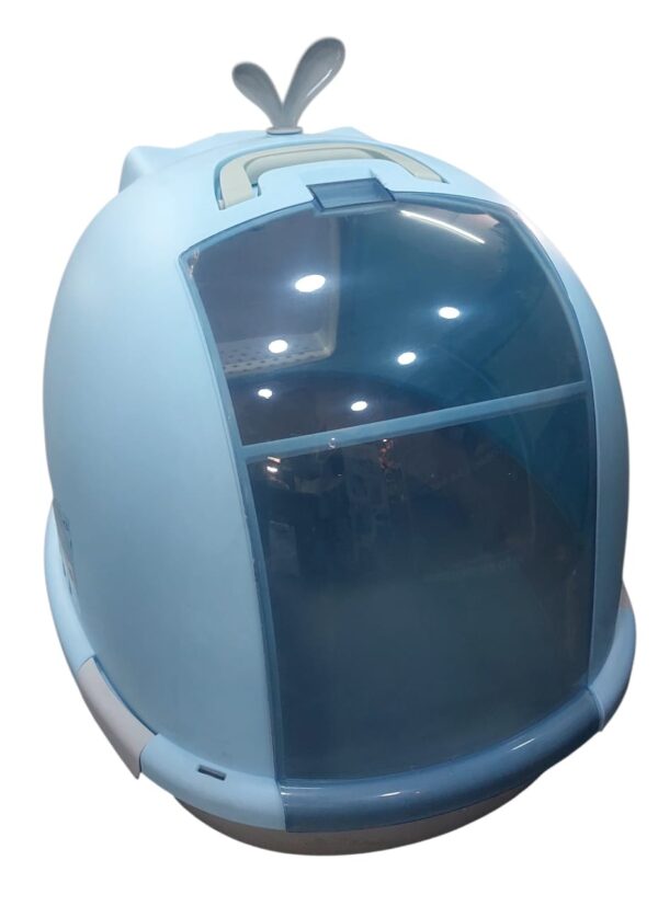 BAÑO CERRADO PARA GATOS BALLENA CELESTE ANTI-OLOR Y SALPICADURAS XXL - Imagen 2
