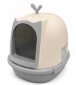 BAÑO CERRADO PARA GATOS BALLENA BEIGE ANTI-OLOR Y SALPICADURAS XXL