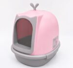 BAÑO CERRADO PARA GATOS BALLENA ROSADO ANTI-OLOR Y SALPICADURAS XXL