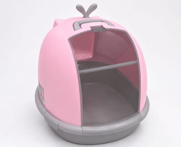 BAÑO CERRADO PARA GATOS BALLENA ROSADO ANTI-OLOR Y SALPICADURAS XXL - Imagen 2